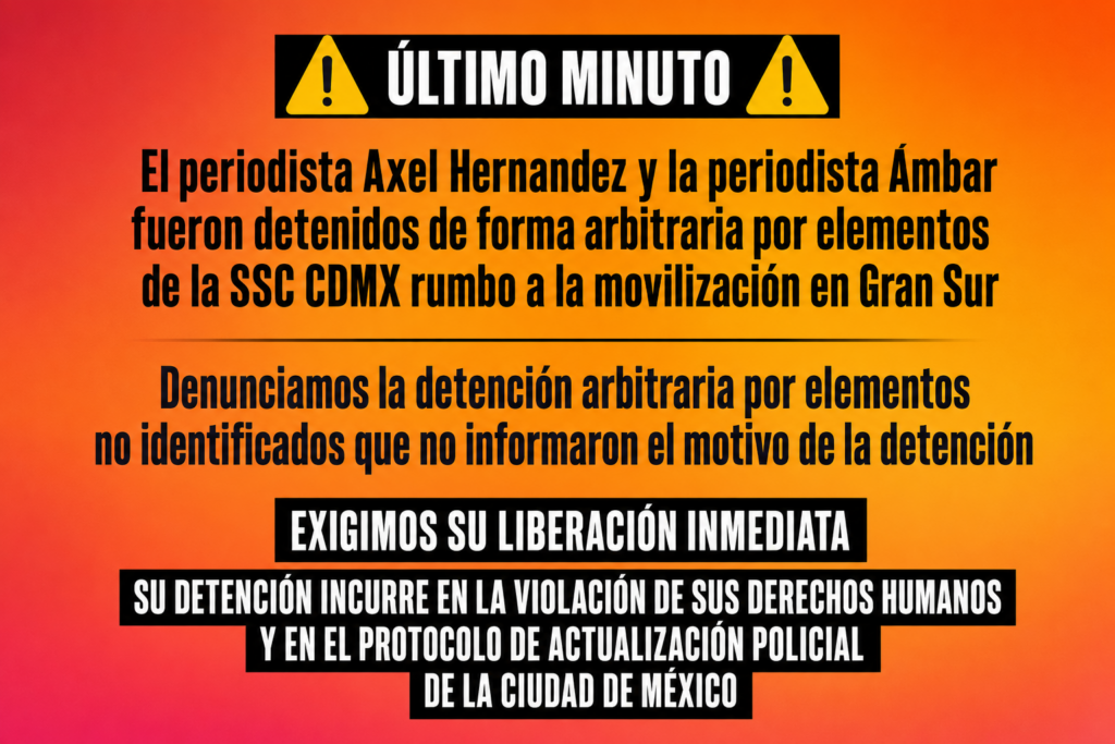 Denuncian la detención arbitraria de dos documentalistas y fotoperiodistas rumbo a movilización en Gran Sur